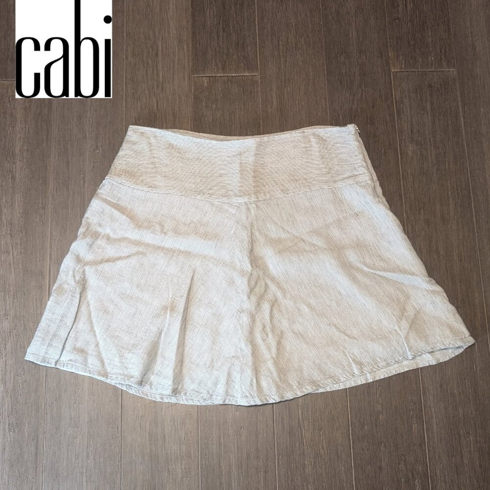 Cabi, Brushed Linen Flared Mini Skirt, Sz 14